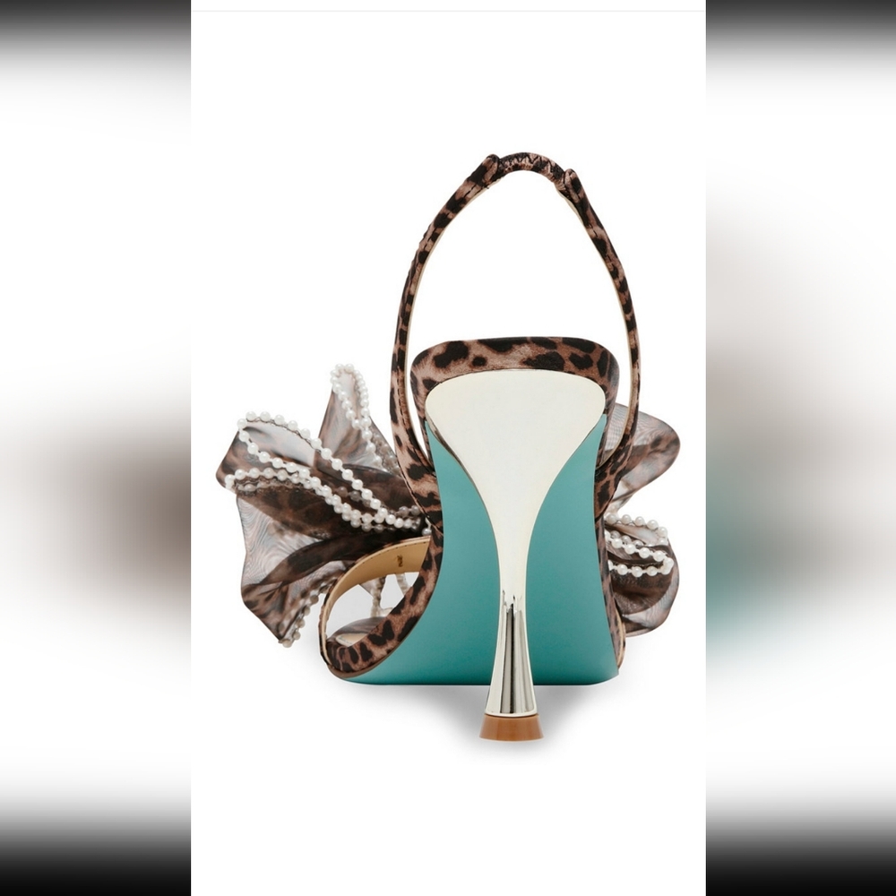 BETSEY JOHNSON FAWN MESH HIGH HEEL SANDALS COLOR LEOPARD 8.5 US NEW WITH BOX. - Picture 8 of 11